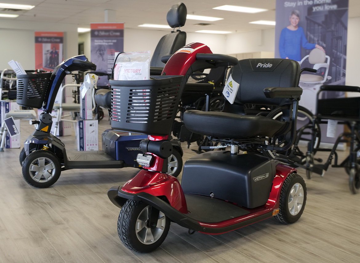 Mobility scooters demo in store