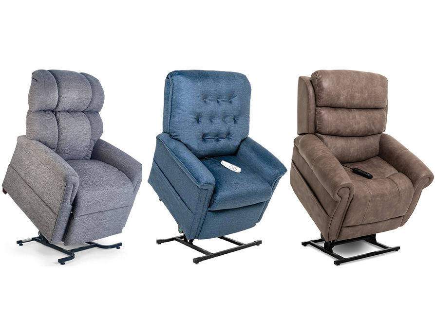 Options for choosing a lift chair in different colours and materials